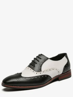Oxfords chaussures pour hommes moderne bout rond sangle réglable en cuir PU bouts d'ailes Chaussures de Mariage Soirée
