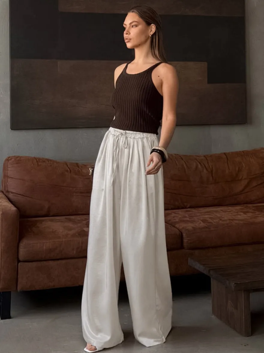 Pantalon abricot taille haute