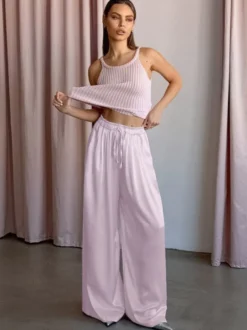 Pantalon abricot taille haute