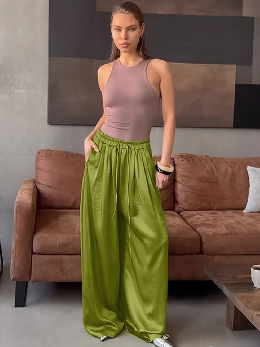 Pantalon abricot taille haute