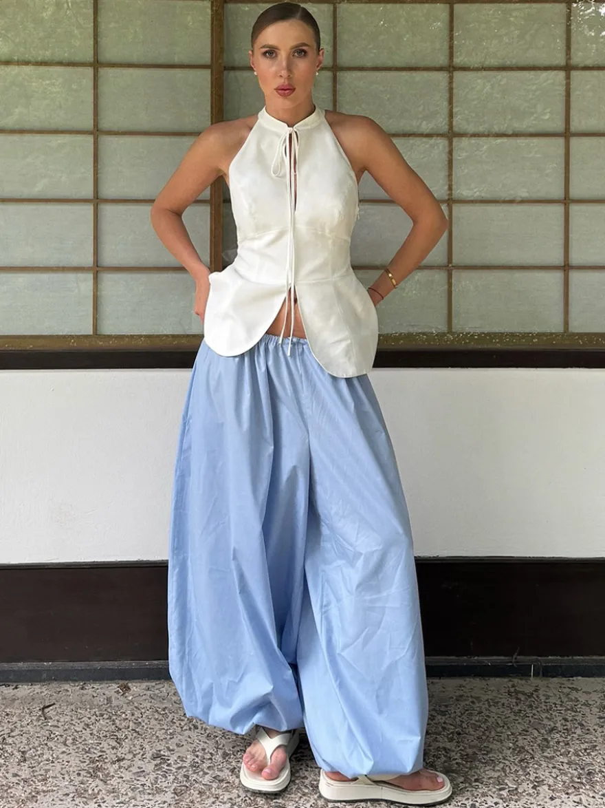 Pantalon ballon à taille élastique pour femme 2026
