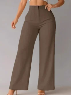 Pantalon kaki taille haute
