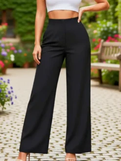 Pantalon kaki taille haute