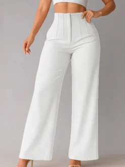 Pantalon kaki taille haute