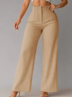 Pantalon kaki taille haute