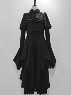 Pantalon Lolita gothique à volants en dentelle Pantalon Lolita noir