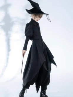 Pantalon Lolita gothique à volants en dentelle Pantalon Lolita noir