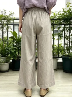 Pantalon noir en polyester