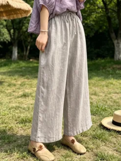 Pantalon noir en polyester