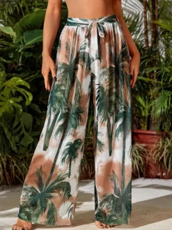 Pantalon orange rouge taille haute
