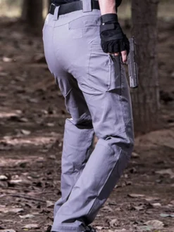 Pantalons pour hommes Pantalons longs kaki décontractés à taille naturelle irrégulière