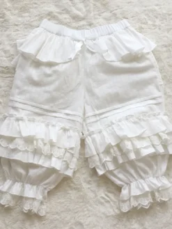Pantalon Sweet Lolita Pantalon en vrac jacquard blanc lolita Déguisements Halloween