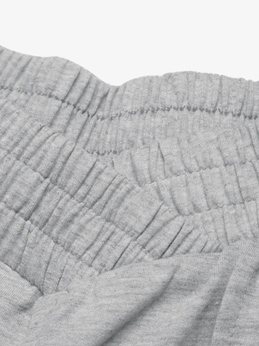 Pantalon Taille Naturelle Superposé En Polyester Gris Clair Oversize Décontracté