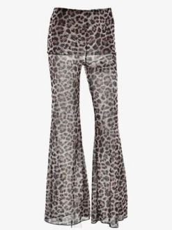 Pantalon évasé transparent imprimé pour femme 2026