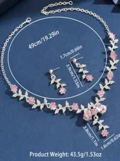 Parure de bijoux de mariage tendance élégante en métal et perles d'imitation.