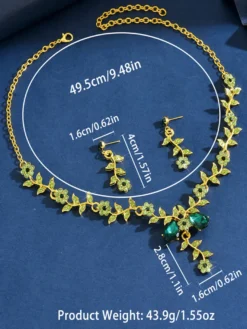 Parure de bijoux de mariage tendance élégante en métal et perles d'imitation.