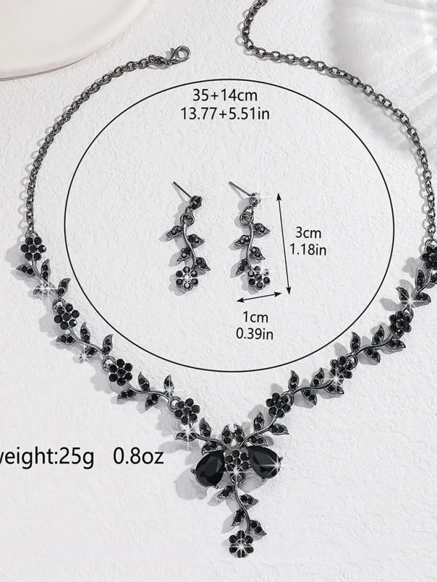 Parure de bijoux de mariage tendance élégante en métal et perles d'imitation.