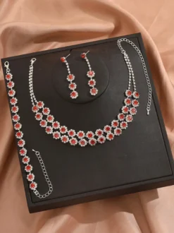 Parure de bijoux de mariée chic en métal et perles d'imitation