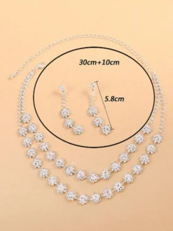 Parure de bijoux de mariée chic en métal et perles d'imitation
