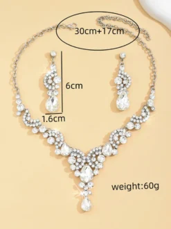 Parure de bijoux de mariée en métal et perles d'imitation attrayantes