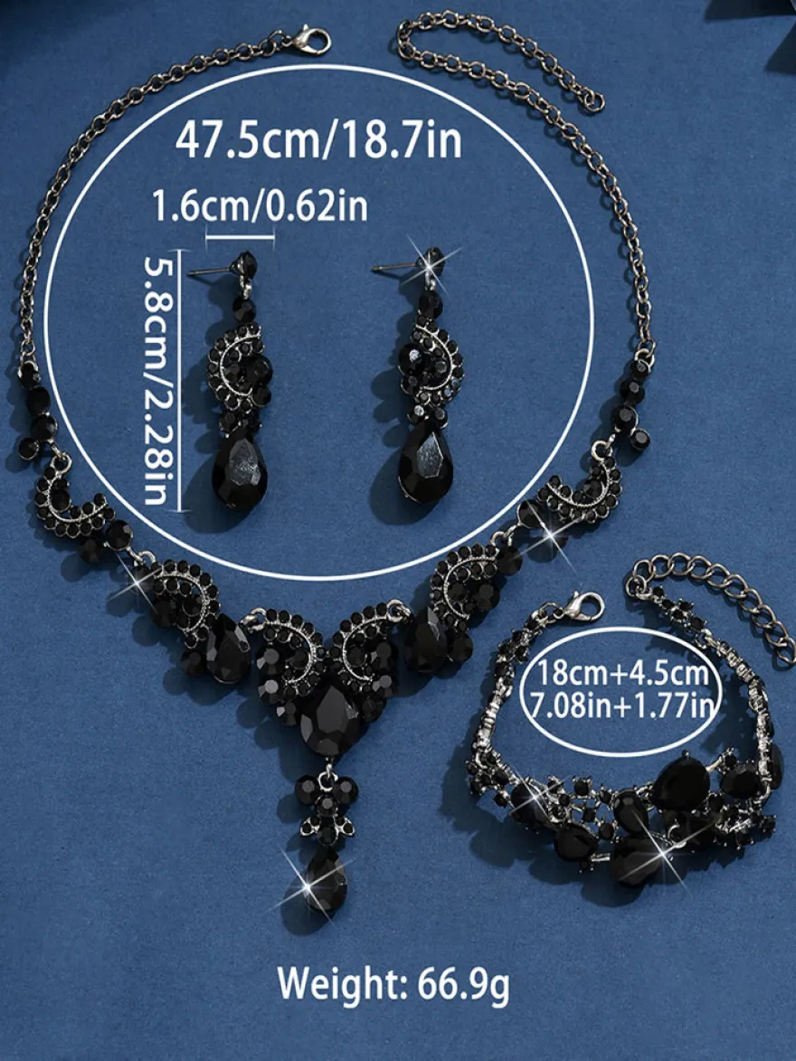 Parure de bijoux de mariée en métal et perles d'imitation attrayantes