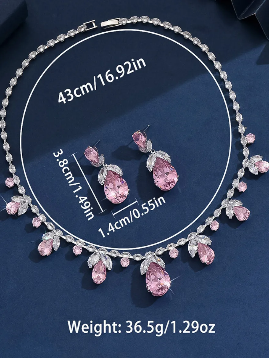 Parure de bijoux de mariée en métal et perles d'imitation attrayantes