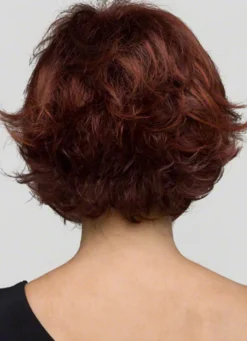 Perruque 16 inches brun acajou dégradé en fibre résistante à la chaleur droite