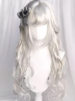 Perruque Lolita Gothique Longue Ébouriffée Accessoires Lolita Argent