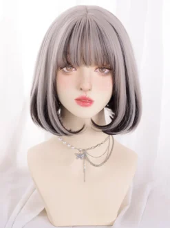 Perruques Lolita douces cheveux longs en surbrillance fibre résistante à la chaleur accessoires Lolita couleur fendue