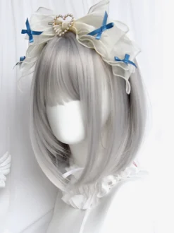 Perruques Lolita Gothiques Argent Courtes Ébouriffées Lolita Accessoires