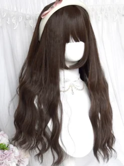 Perruques Lolita Style ROCOCO longues fibres résistantes à la chaleur accessoires Lolita marron clair