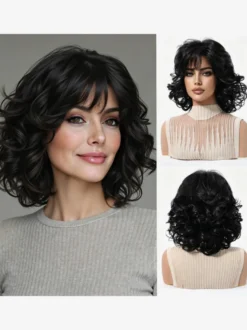 Perruque synthétique châtain clair courte pour femme