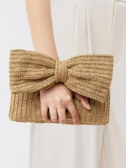 Pochette en paille avec nœud pour les vacances petit sac pour femme 2026
