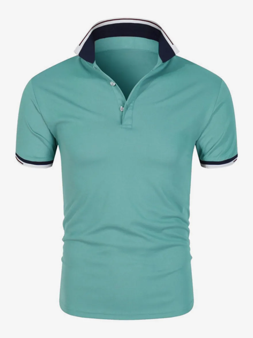 Polo Homme Décontracté Col Rabattu Manches Courtes Coupe Classique