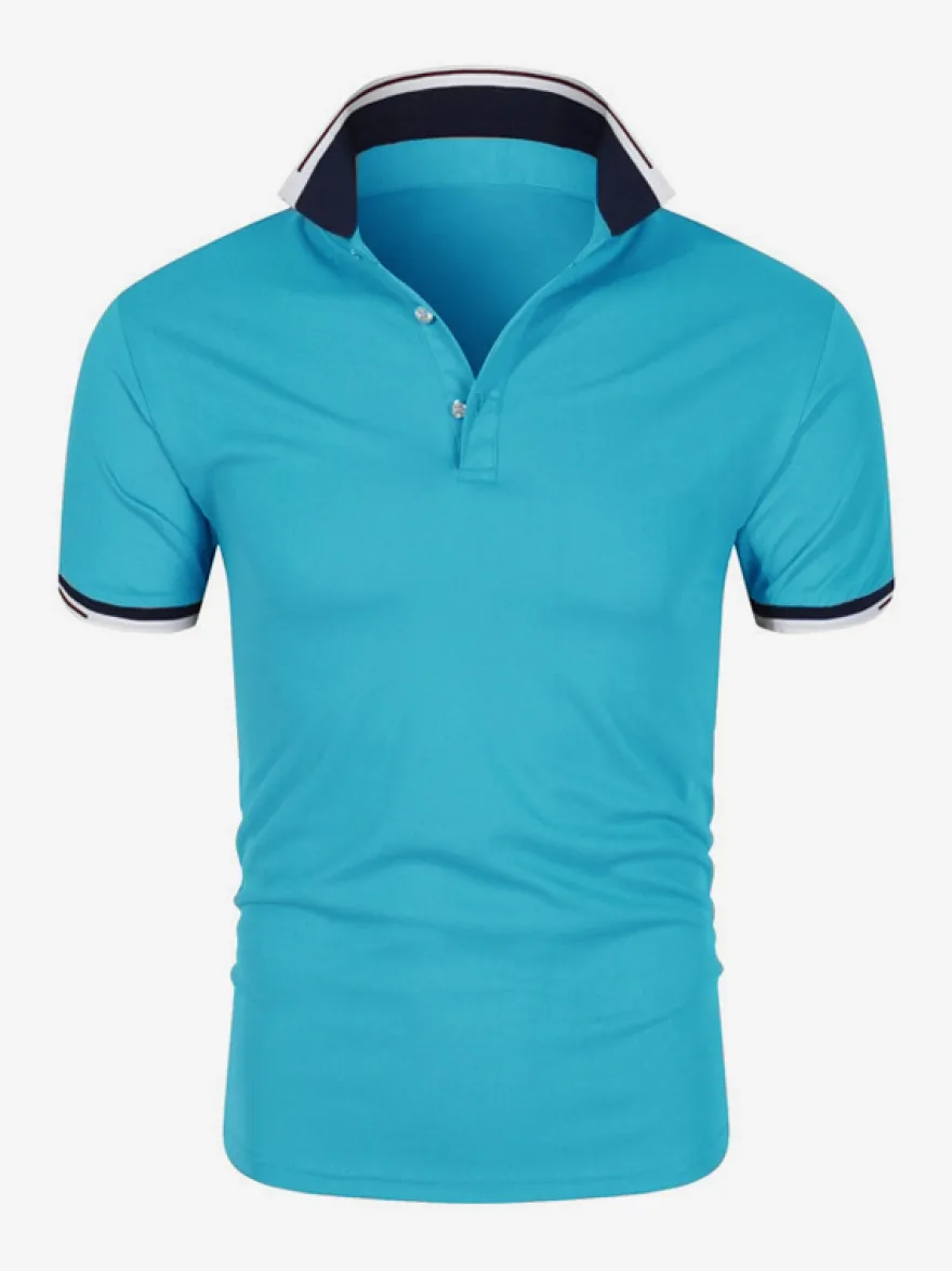 Polo Homme Décontracté Col Rabattu Manches Courtes Coupe Classique