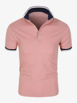 Polo Homme Décontracté Col Rabattu Manches Courtes Coupe Classique