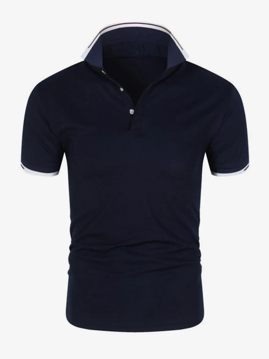 Polo Homme Décontracté Col Rabattu Manches Courtes Coupe Classique