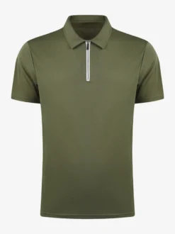 Polo pour homme à col rabattu et manches courtes avec fermeture éclair et coupe classique