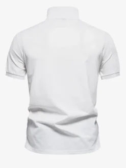 Polo pour homme col rabattu manches courtes boutons coupe régulière