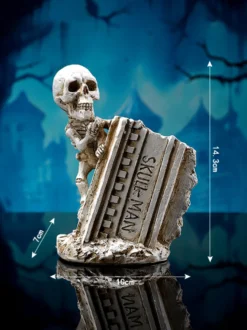 Porte-stylo en résine en forme de tête de mort pour Halloween