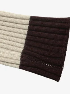 Pull à col polo rayé en maille côtelée col V manches longues coupe ajustée pour femme
