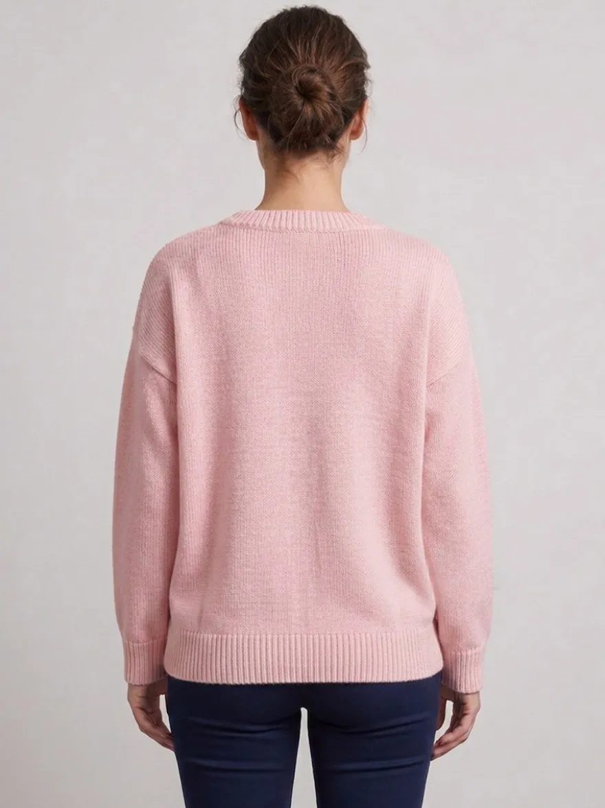 Pull en maille à col rond manches longues oversize style décontracté