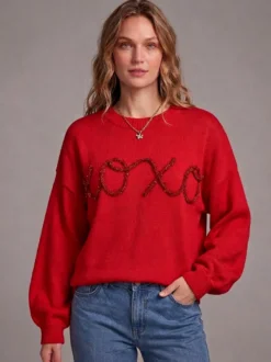 Pull en maille à col rond manches longues oversize style décontracté
