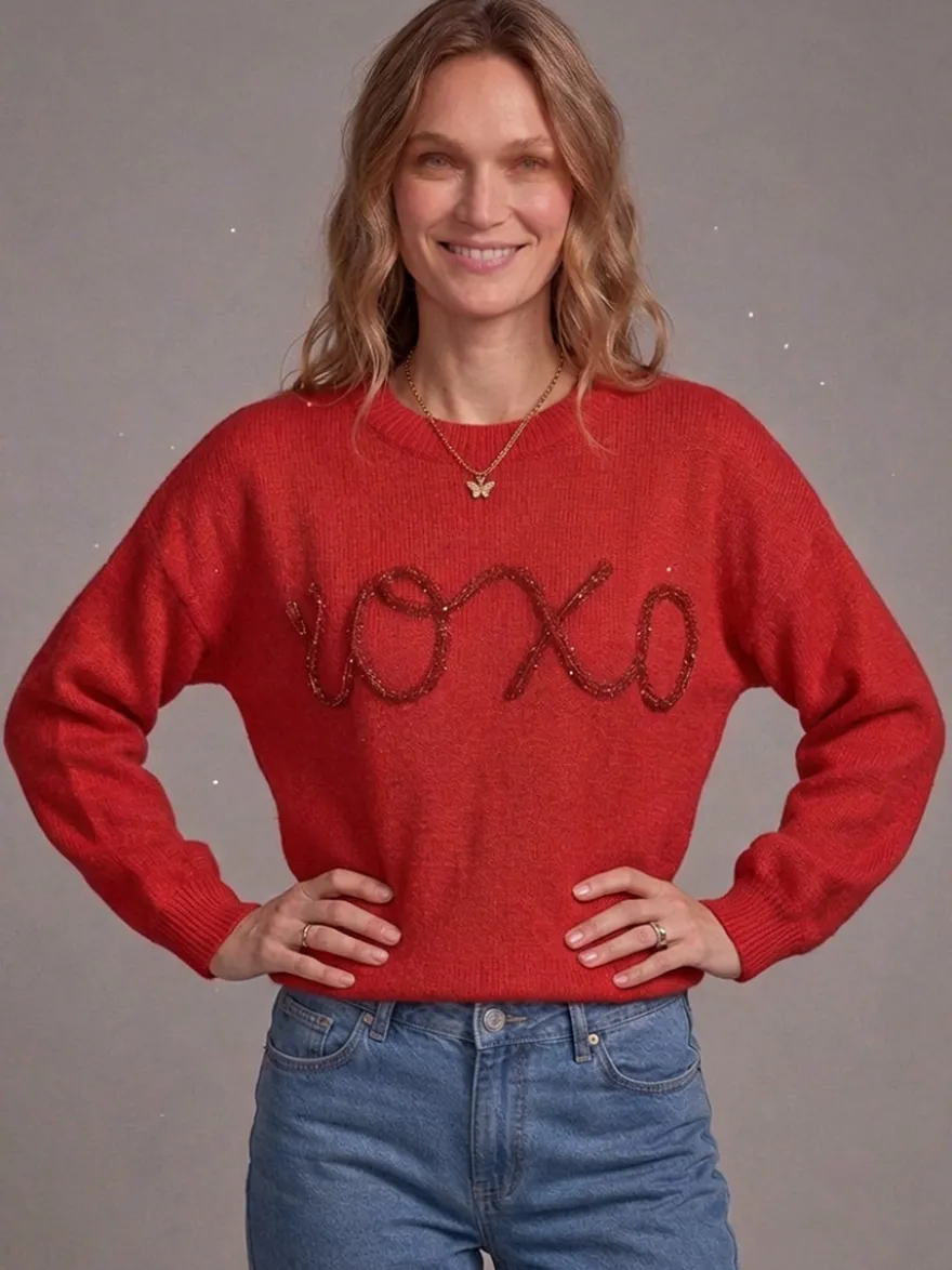 Pull en maille à col rond manches longues oversize style décontracté