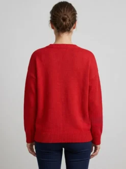 Pull en maille à col rond manches longues oversize style décontracté