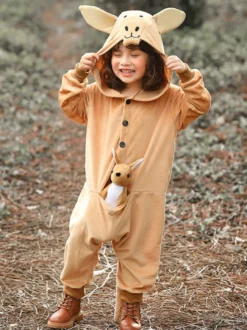 Pyjama Combinaison Enfants Cosplay Halloween Kangourou Costume Carnaval Déguisement