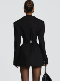 Robe blazer croisée avec foulard pour femme 2026