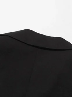Robe blazer en satin à revers orné de plumes et de pompons ceinture à la taille et franges superposées mini-robe de soirée