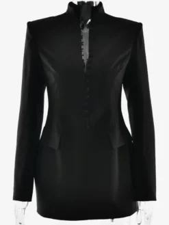 Robe blazer mini cintrée à boutons structurée et moderne collection 2026