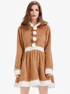 Robe À Capuche Noël Kaki Déguisement Enfant Costumes De Vacances De Noël